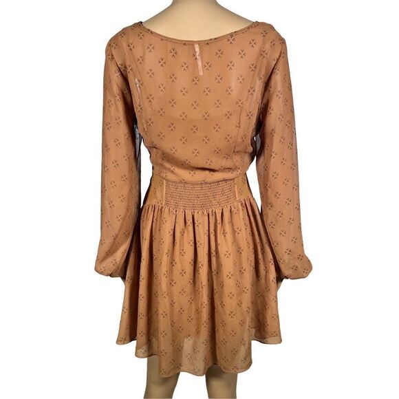NWOT Free People Women's Baby Dee Chiffon Sheer Fit & Flare Mini Dress Size S - Picture 3 of 10